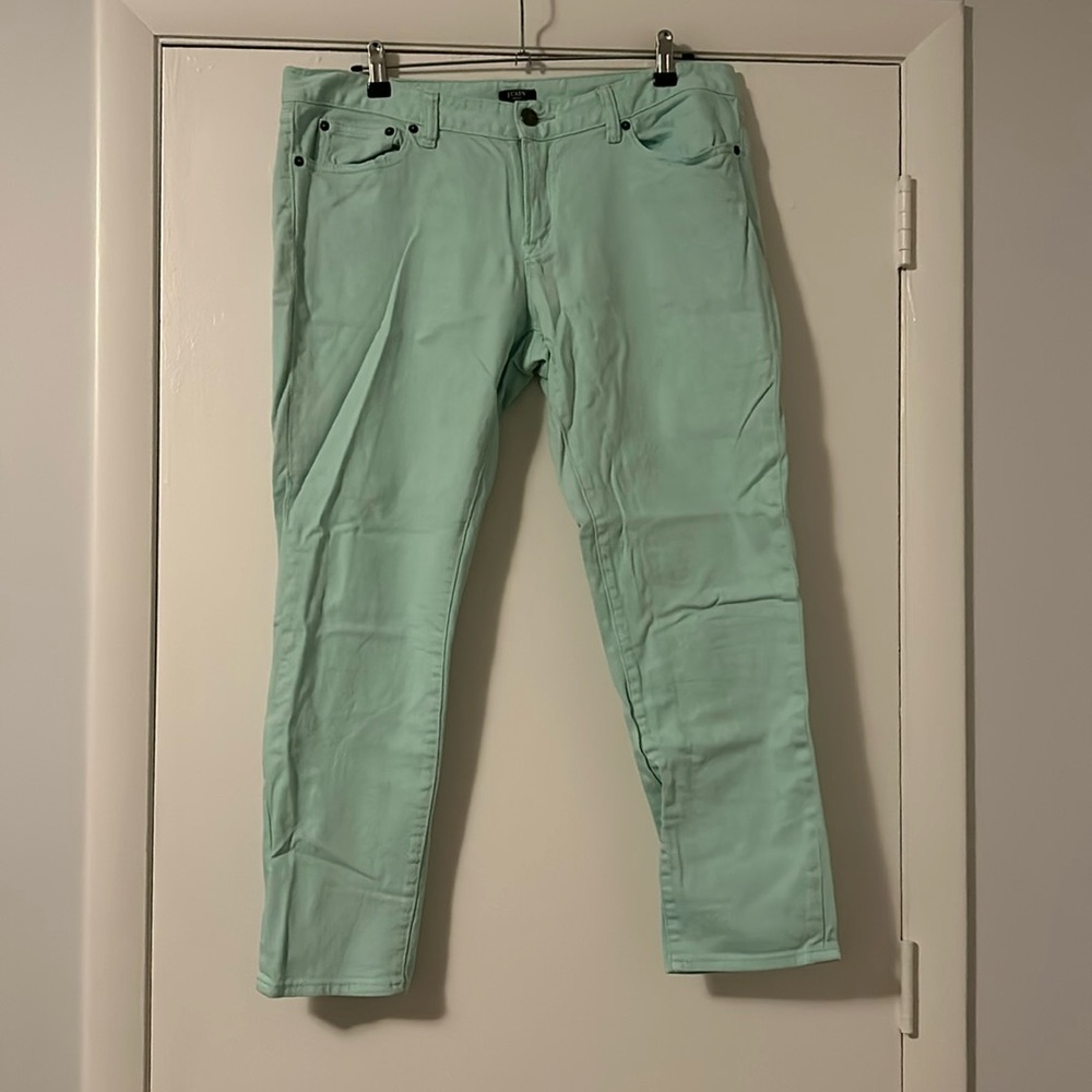 JCREW Light Turquoise Toothpick Jeans
